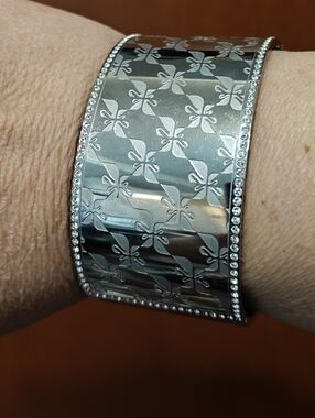 Rare Swarovski Swanflower Hinged Cuff Bracelet